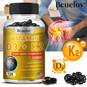 Vitamin D K2 Supplement - Vitamin D3 5000 IU + K2 600 Mg, Supports Bone Health, Helps Circulation, Cardiovascular Health Support