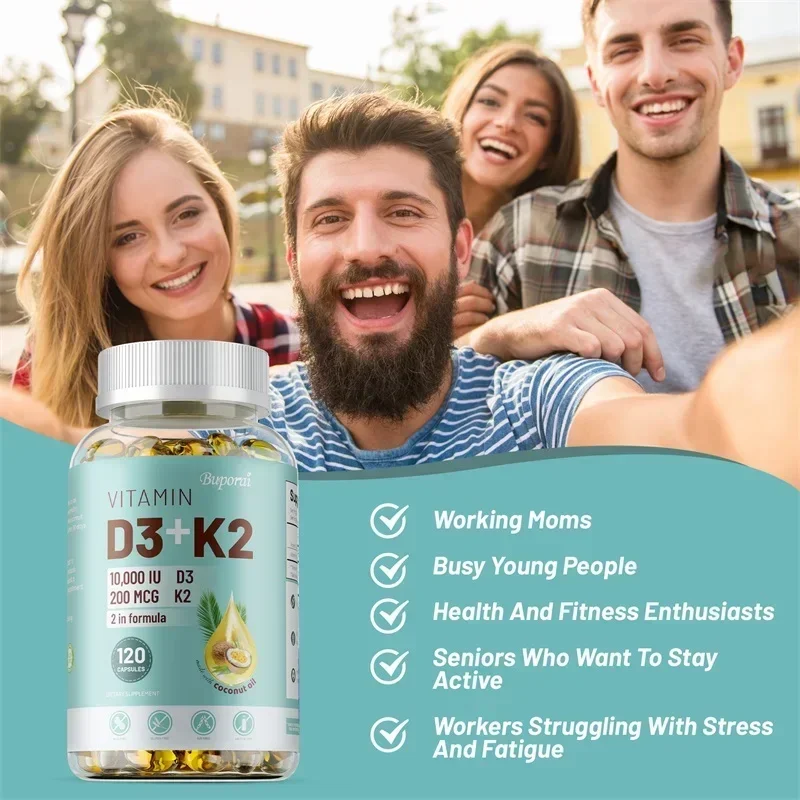 VITAMIN D3&K2 - Natural Ingredient Calcium, Bone, Teeth, Joint & Skin, Immune Support Supplement - 120 Capsules - Image 3