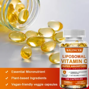 Liposomal Vitamin C Supplement - Easily Absorbed, Fat-Soluble Vitamin C, Antioxidant, Support Immune System, Promote Skin Health