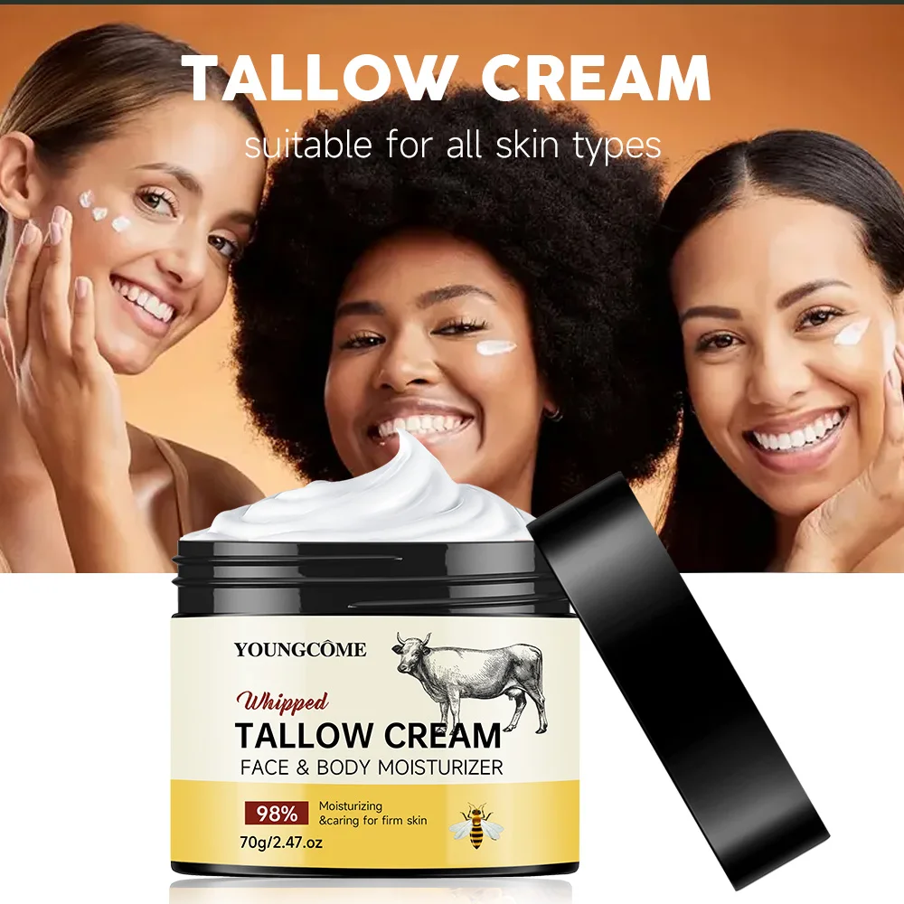 Beef Tallow Paste Deeply Moisturizer Honey Balm Brightening Wrinkle Remover Grass Fed Tallow Wild Honey Face Body Cream Skin - Image 2
