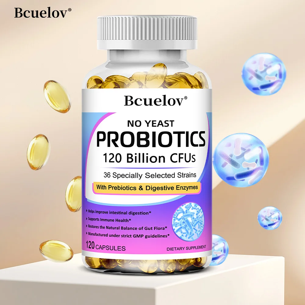 Premium Probiotics, with Prebiotics and Digestive Enzymes To Aid Digestion and Boost The Immune System - 120 Capsules