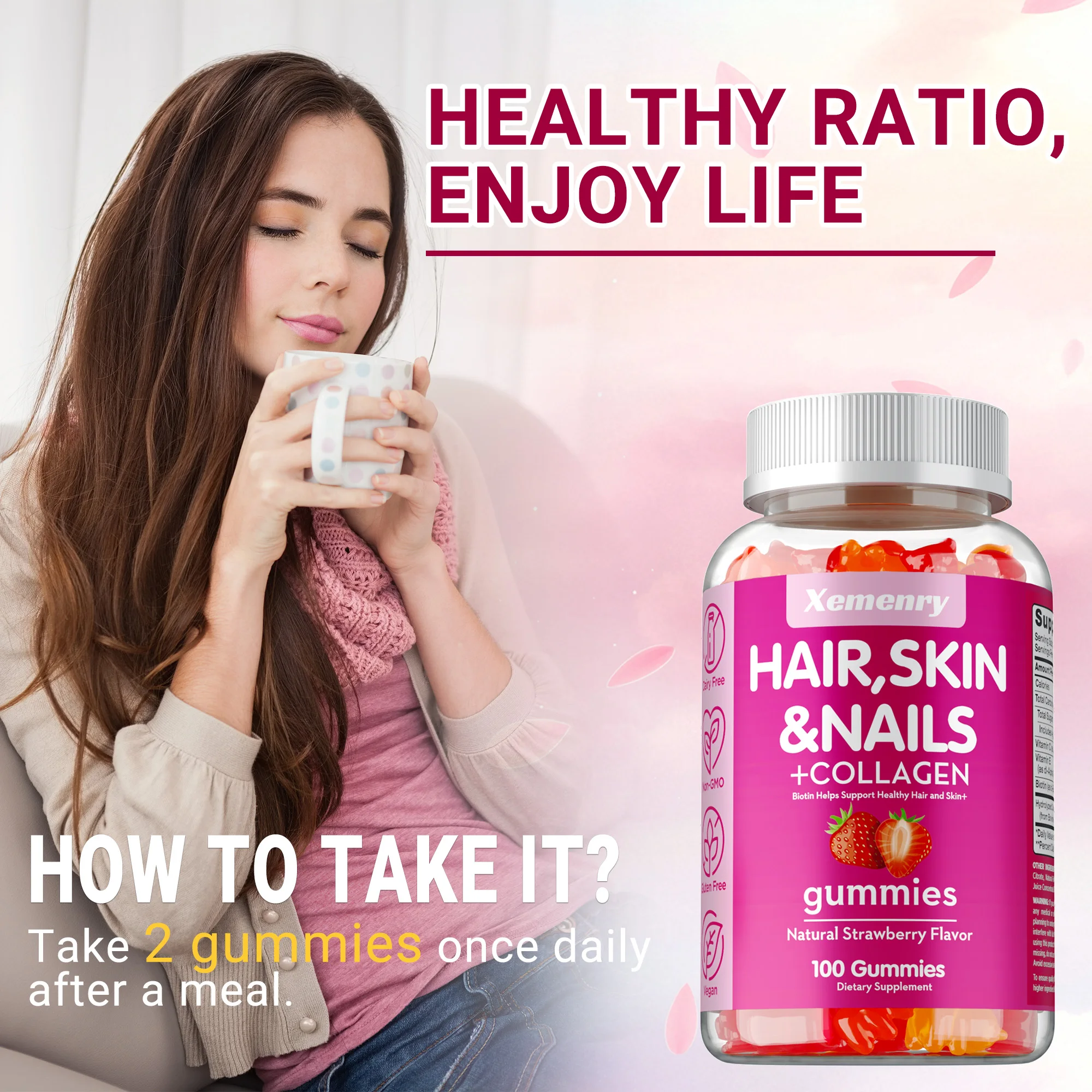 High Potency Biotin Gummies - for Healthy Hair, Skin & Nails, Hair Vitamins for Men & Women | Gluten Free - Image 5